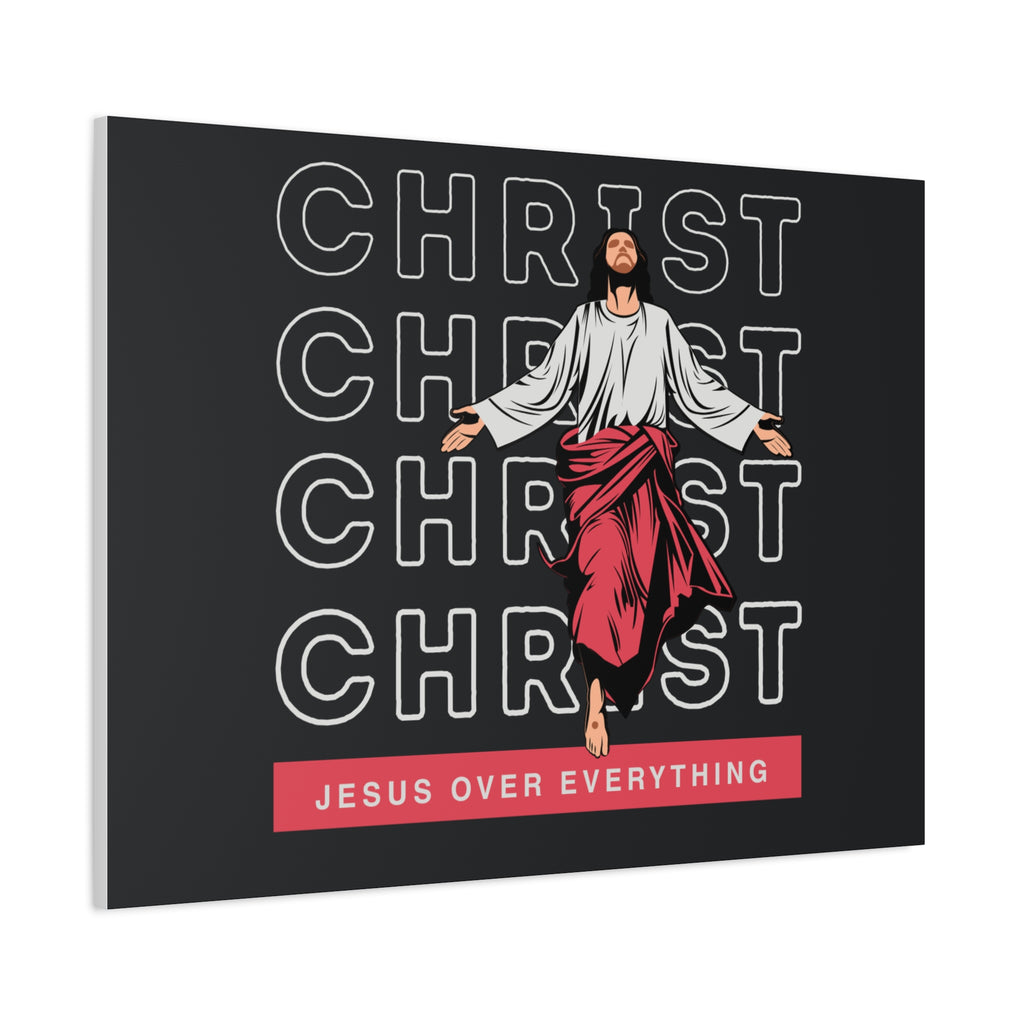 Christ Jesus Over Everything Canvas Wall Art — Inspirational Pastel Quote