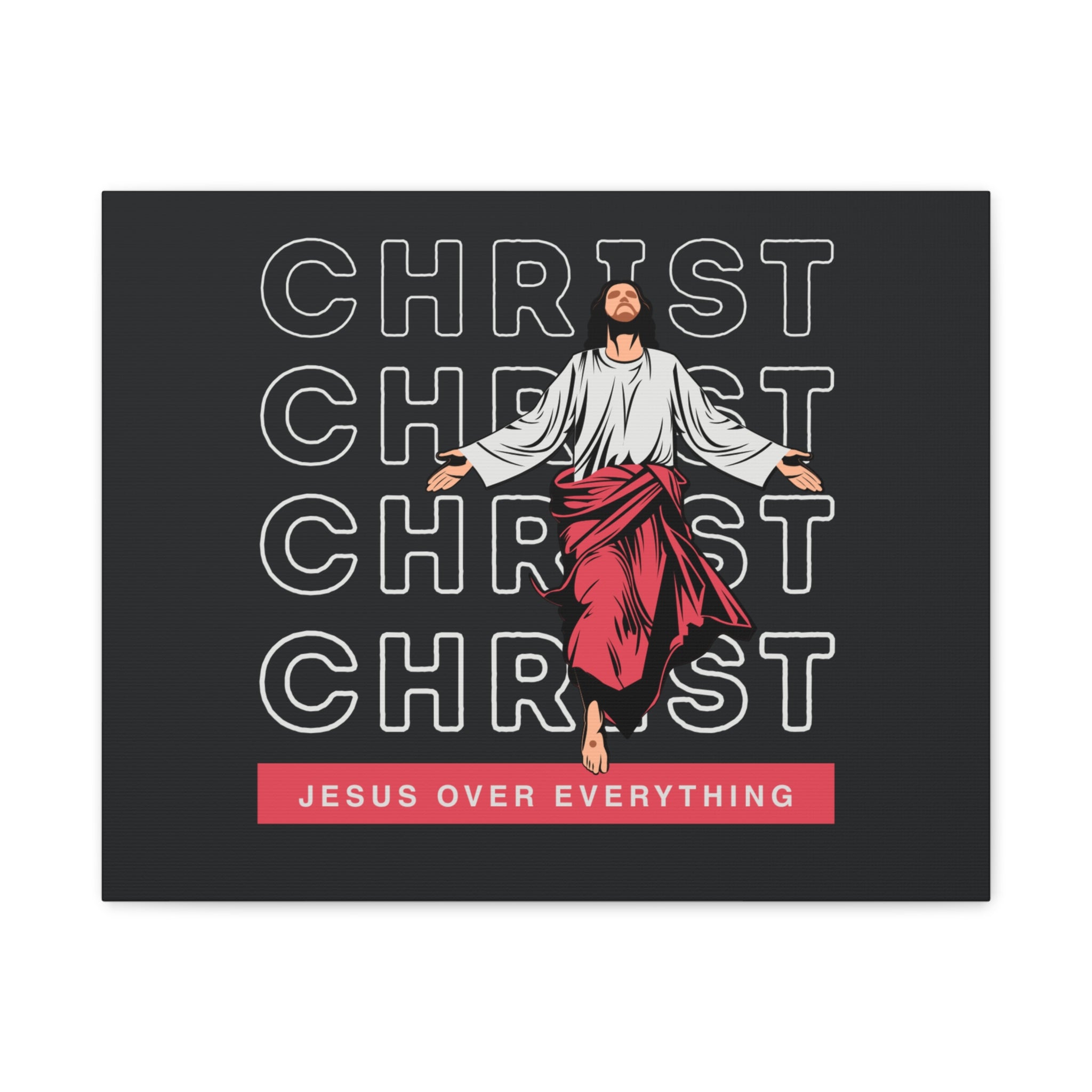 Christ Jesus Over Everything Canvas Wall Art — Inspirational Pastel Quote