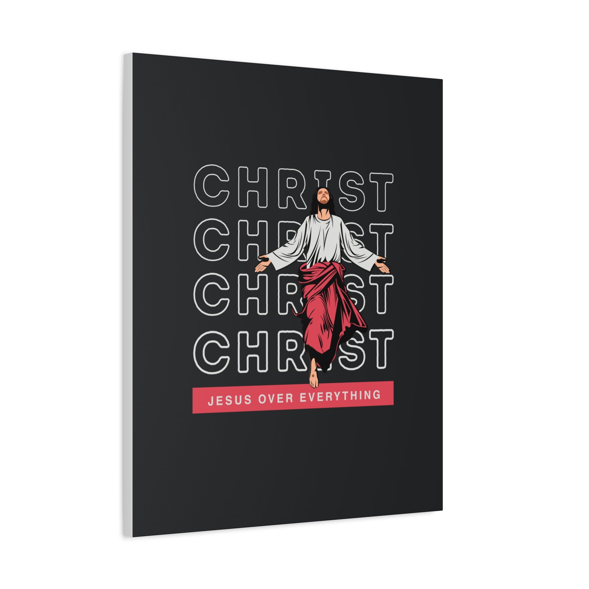 Christ Jesus Over Everything Canvas Wall Art — Inspirational Pastel Quote