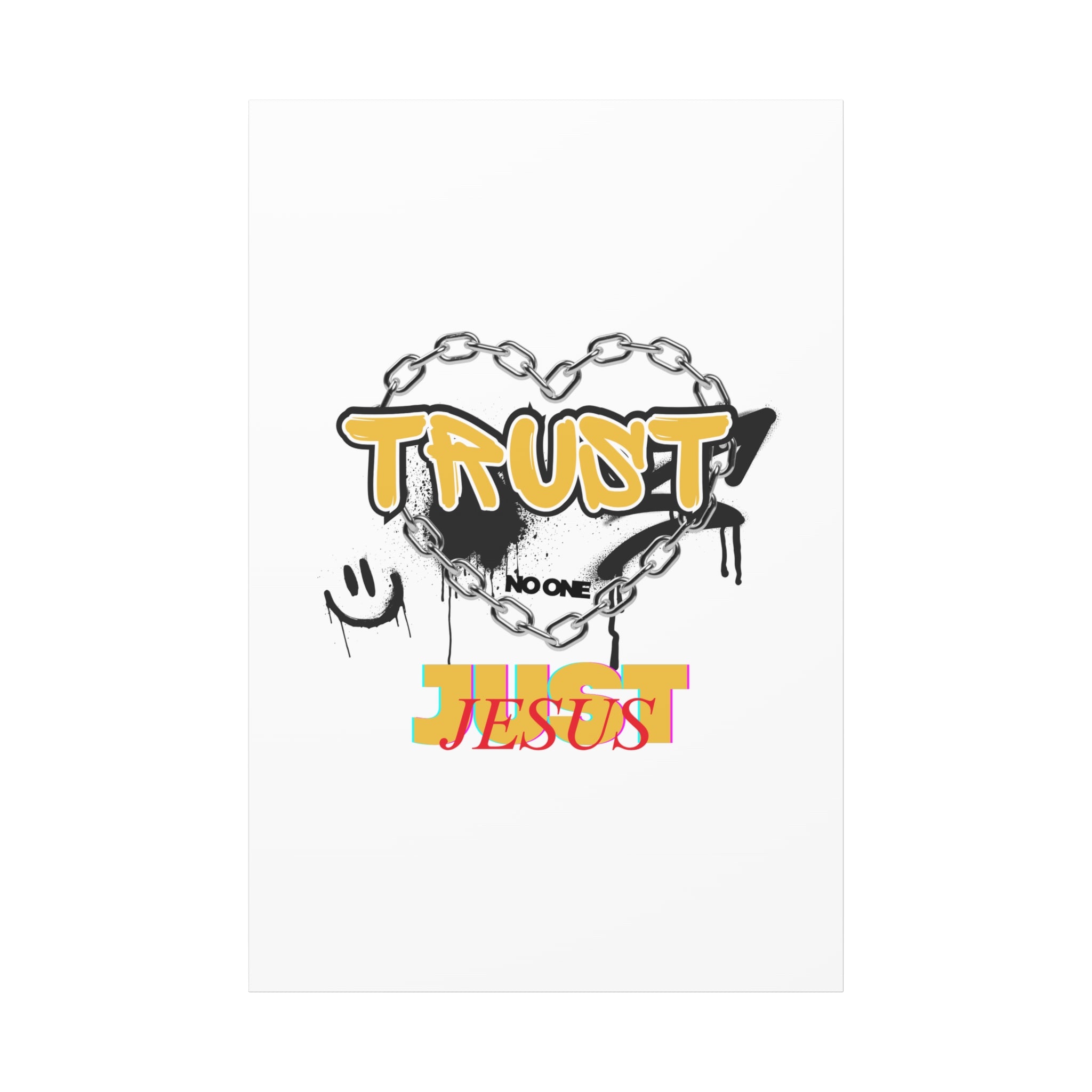 Trust No One Just Jesus Matte Canvas Wall Art