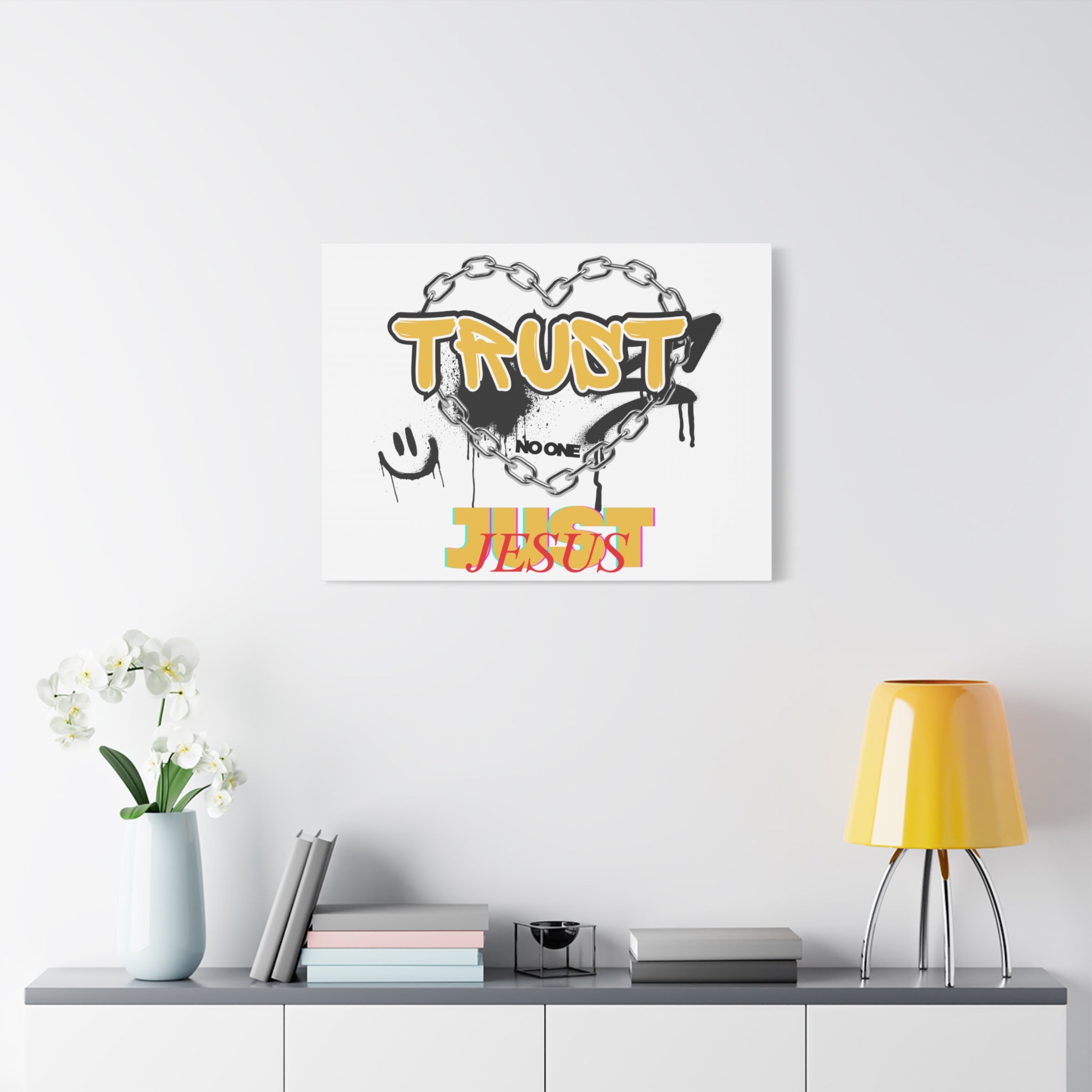 Trust No One Just Jesus Matte Canvas Wall Art