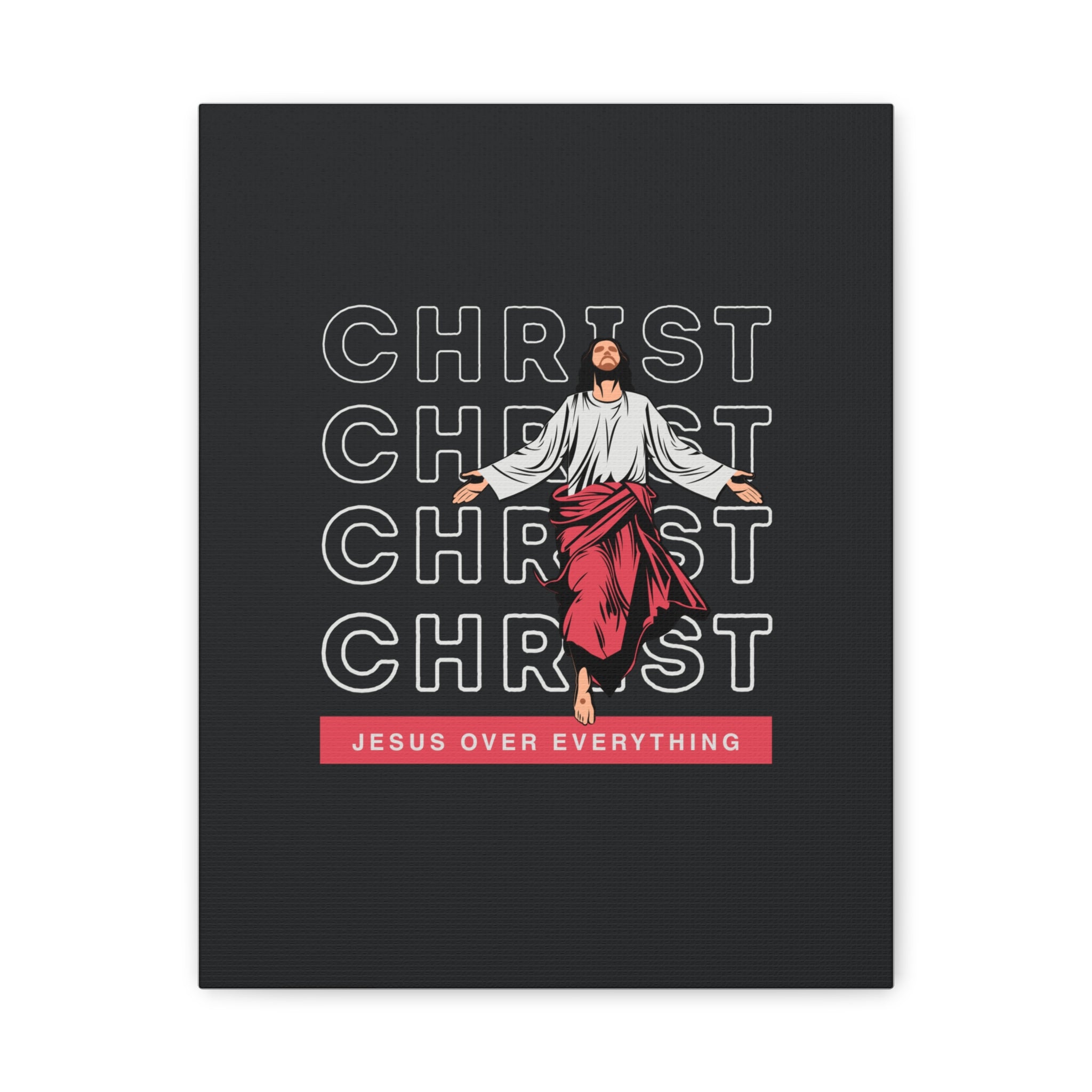 Christ Jesus Over Everything Canvas Wall Art — Inspirational Pastel Quote