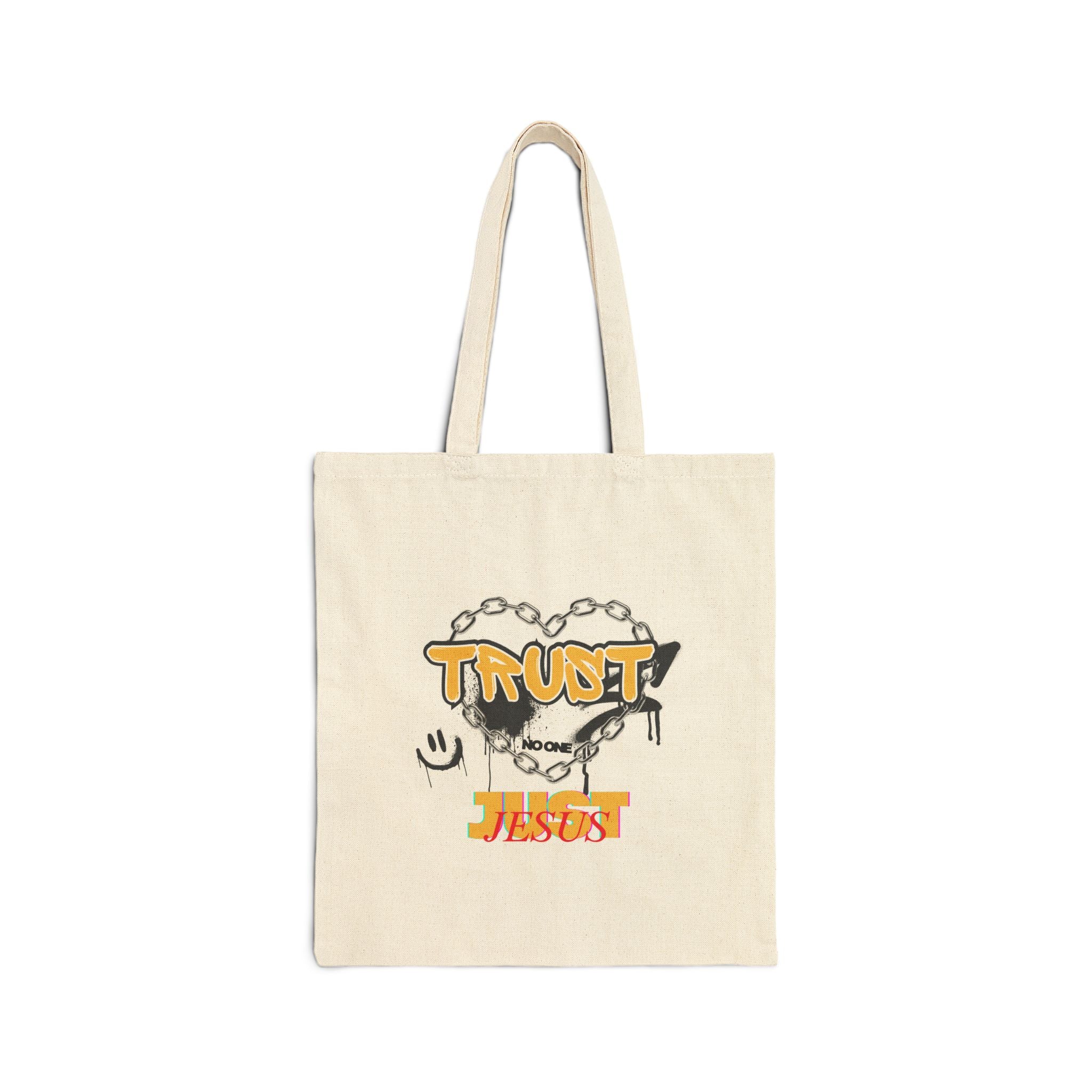 Trust No One Just Jesus Canvas Tote Bag