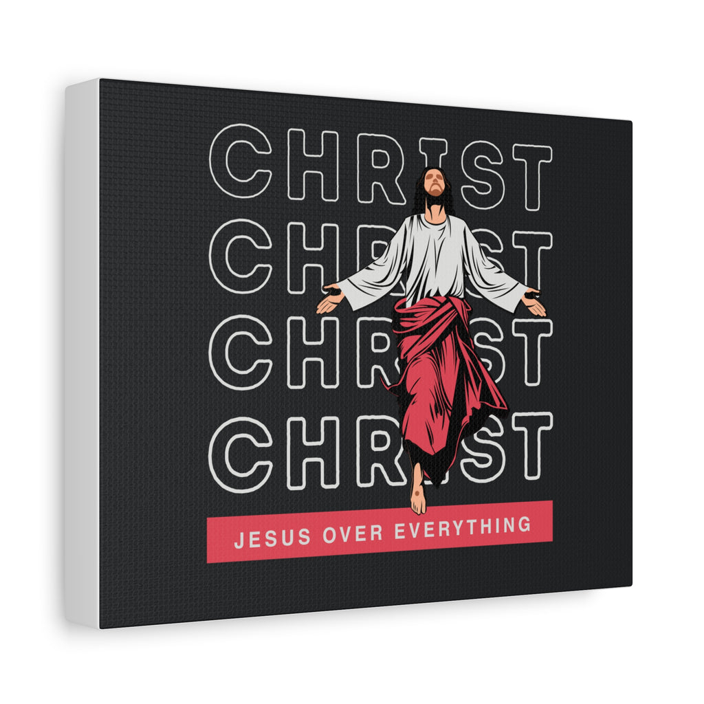 Christ Jesus Over Everything Canvas Wall Art — Inspirational Pastel Quote