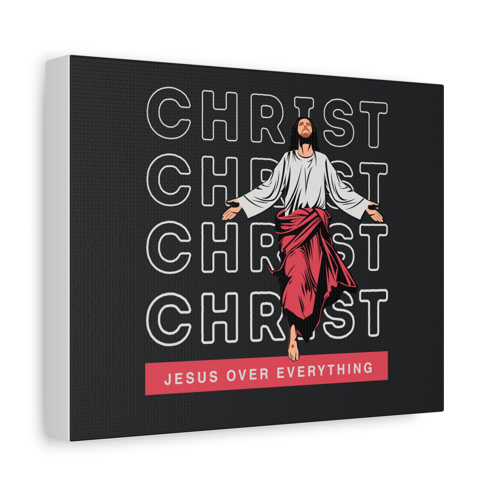Christ Jesus Over Everything Canvas Wall Art — Inspirational Pastel Quote