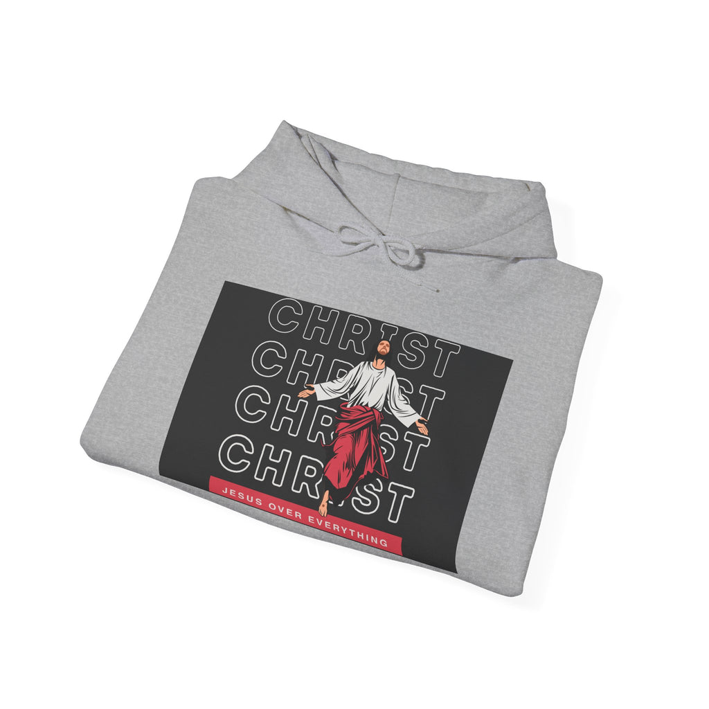 “Christ - Jesus over everything” Hoodie — Pastel Floral Self-Care Comfort Sweatshirt