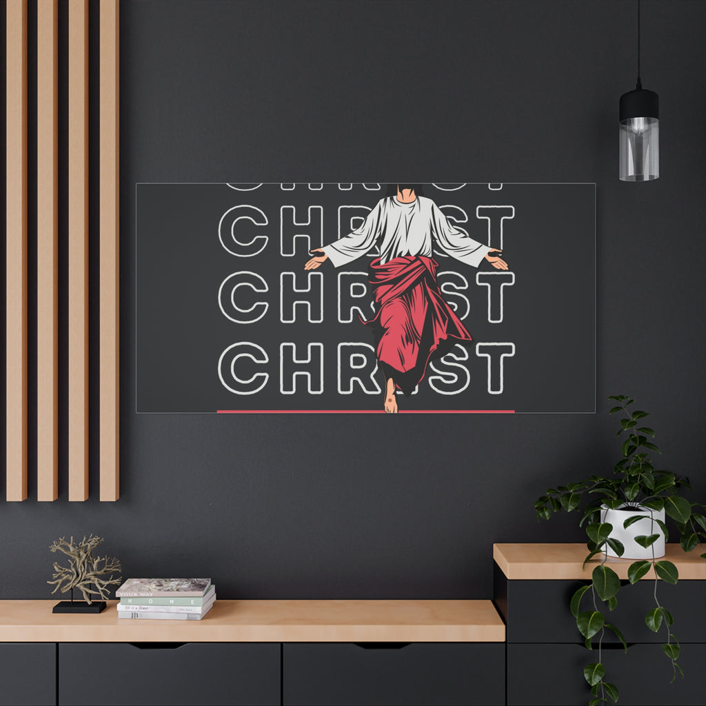 Christ Jesus Over Everything Canvas Wall Art — Inspirational Pastel Quote