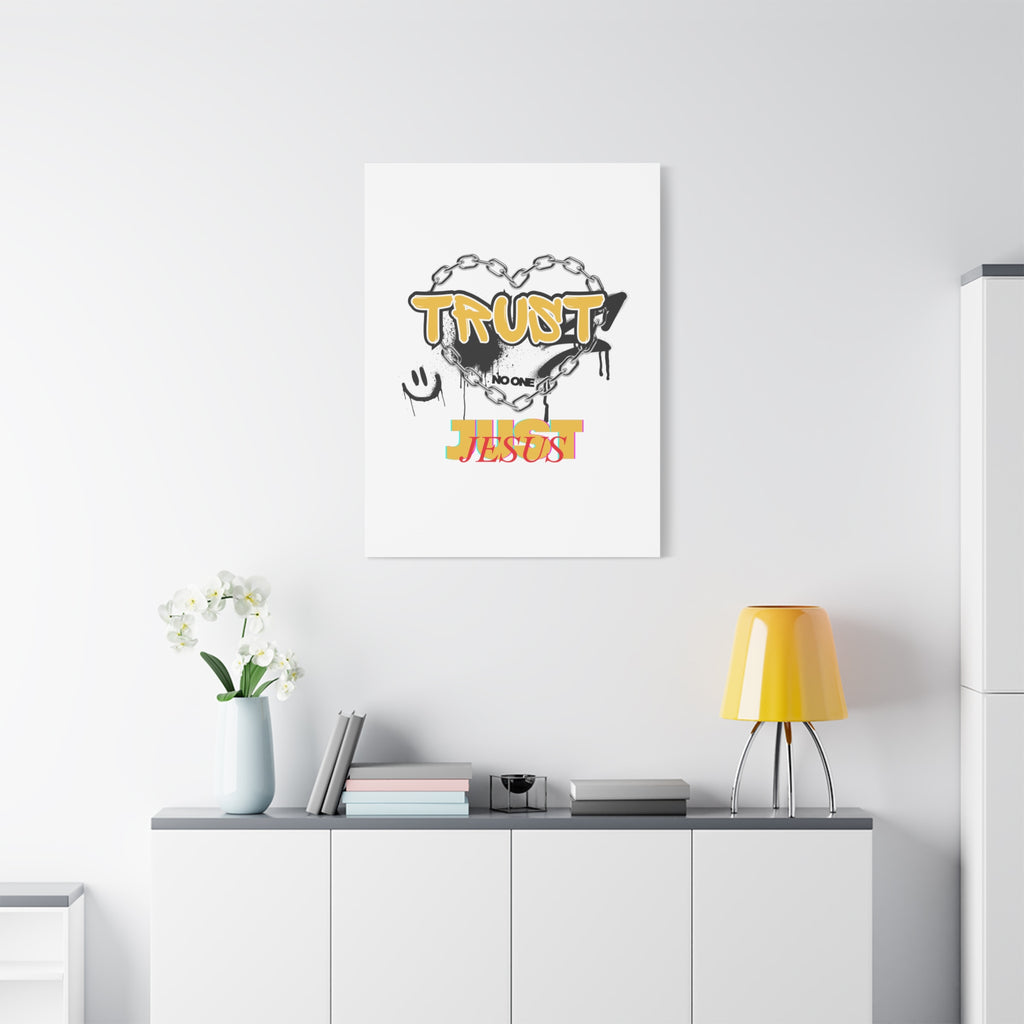 Trust No One Just Jesus Matte Canvas Wall Art