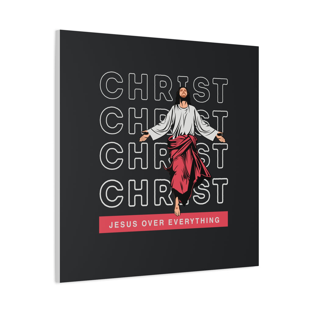 Christ Jesus Over Everything Canvas Wall Art — Inspirational Pastel Quote