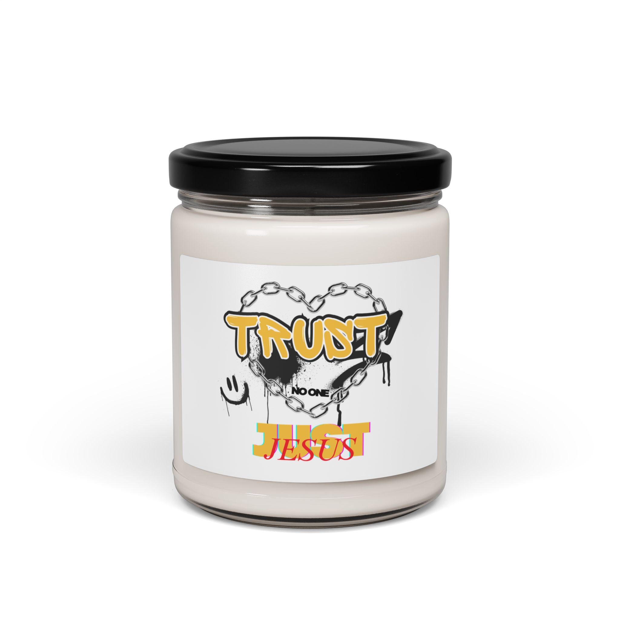 Trust No One Only Jesus SOY CANDLE — 9oz Scented Jar (Holiday & Cosy Decor)