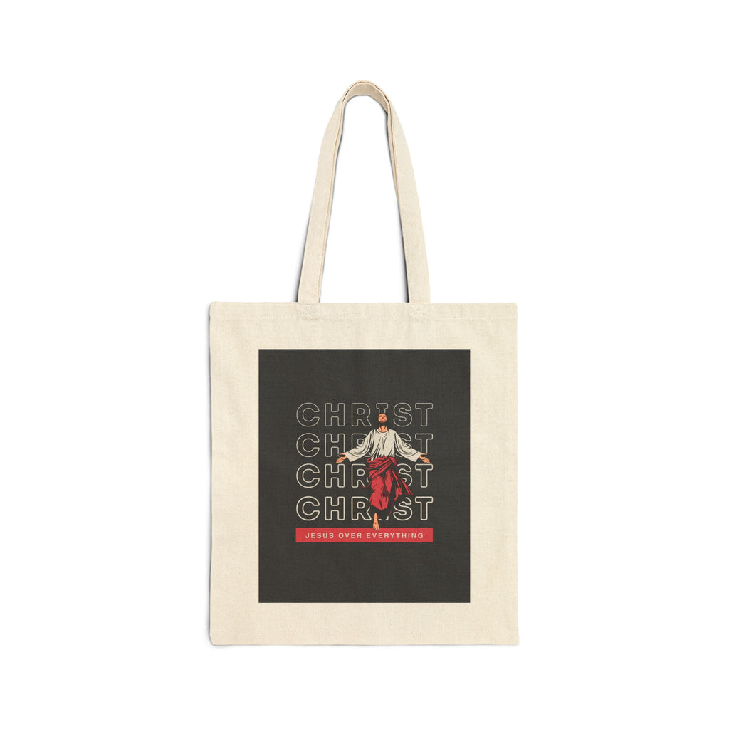 Christ - Jesus over everything Canvas Tote Bag — Positive Quote Eco Grocery Shopper