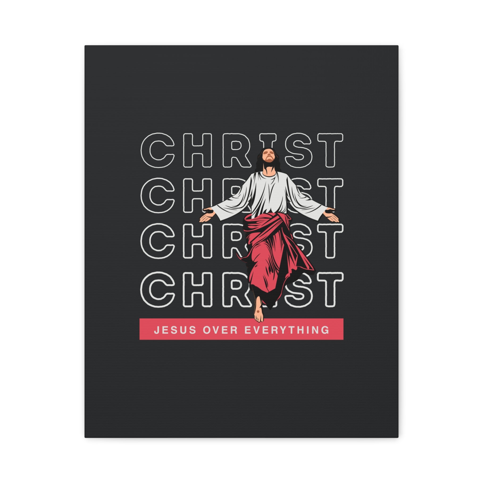 Christ Jesus Over Everything Canvas Wall Art — Inspirational Pastel Quote