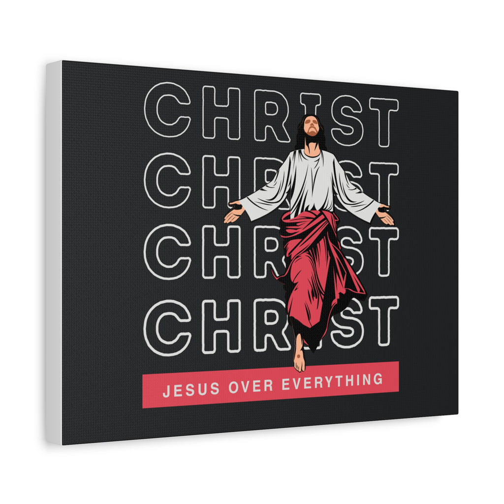 Christ Jesus Over Everything Canvas Wall Art — Inspirational Pastel Quote