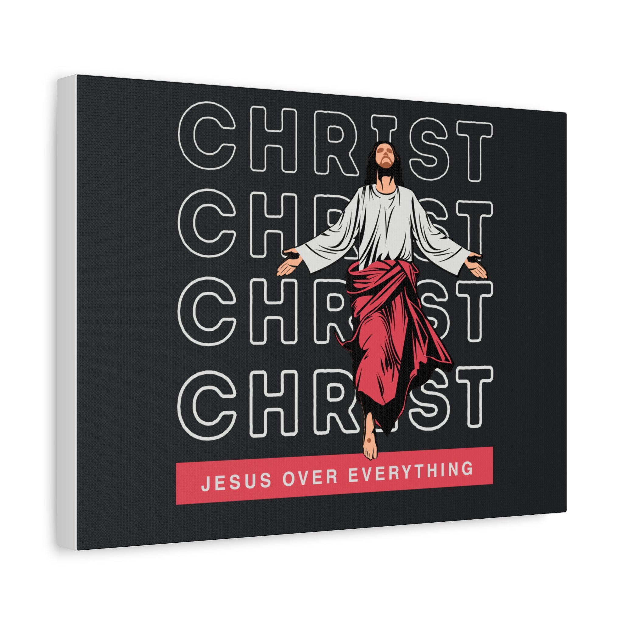 Christ Jesus Over Everything Canvas Wall Art — Inspirational Pastel Quote