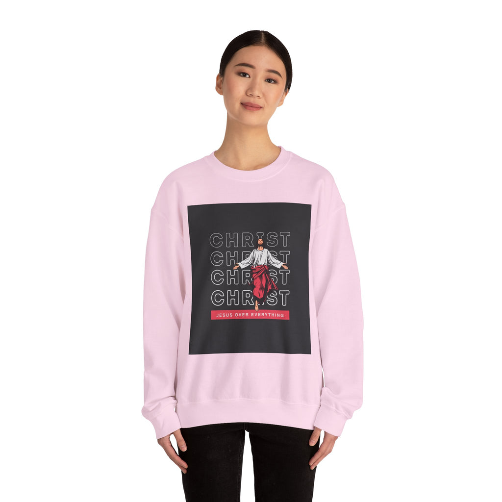 Christ - Jesus over everything Sweatshirt — Pastel Self-Care Crewneck