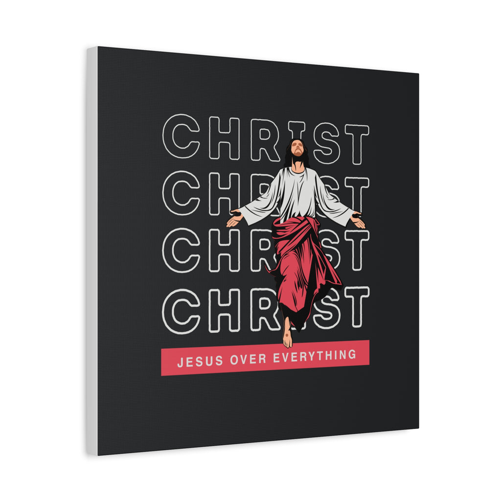 Christ Jesus Over Everything Canvas Wall Art — Inspirational Pastel Quote