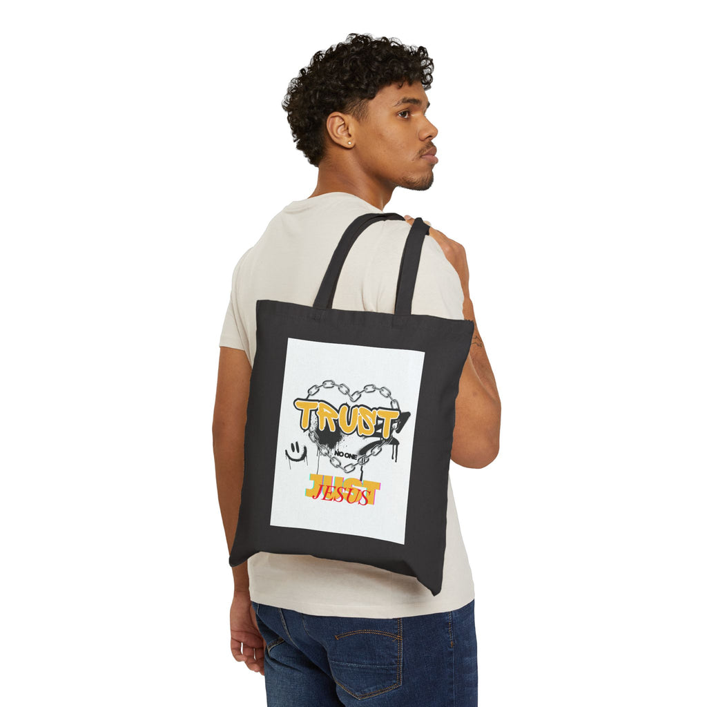 Trust No One Just Jesus Canvas Tote Bag