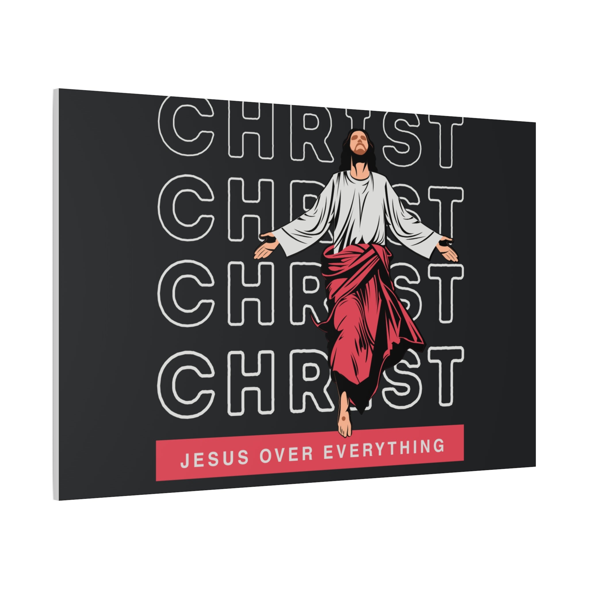 Christ Jesus Over Everything Canvas Wall Art — Inspirational Pastel Quote