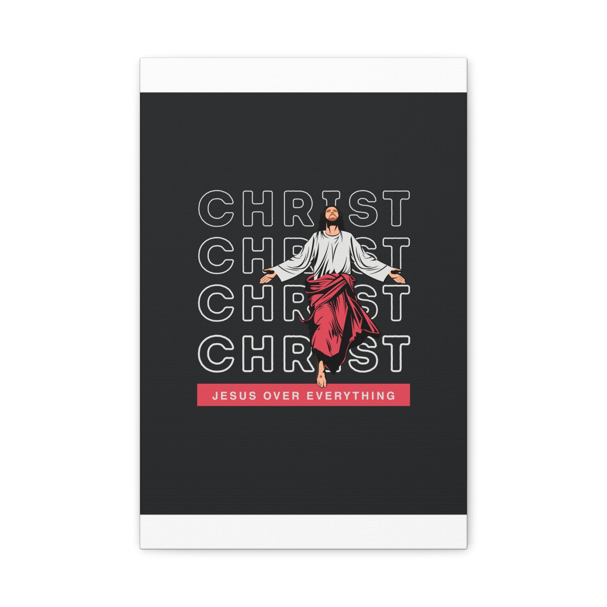 Christ Jesus Over Everything Canvas Wall Art — Inspirational Pastel Quote