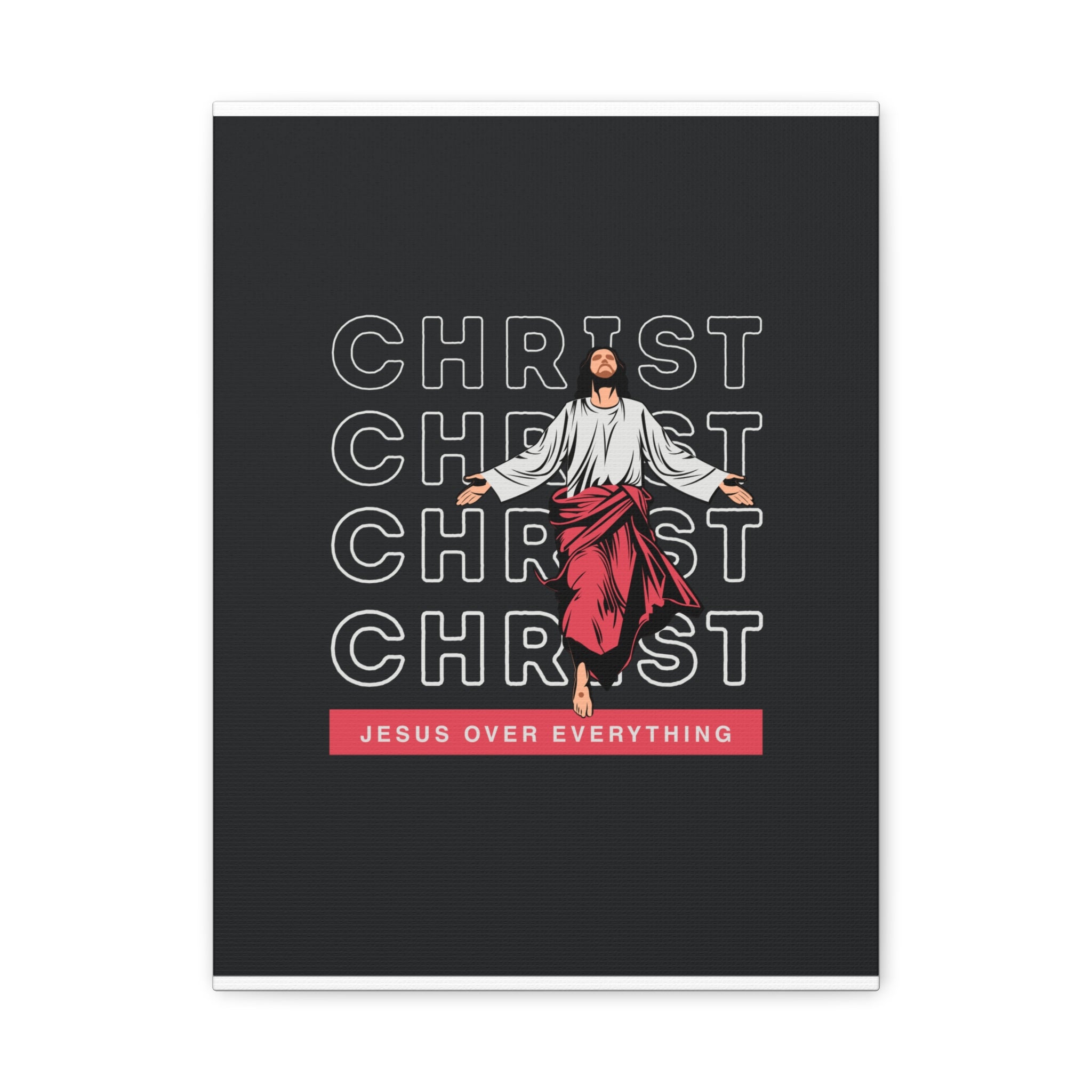 Christ Jesus Over Everything Canvas Wall Art — Inspirational Pastel Quote