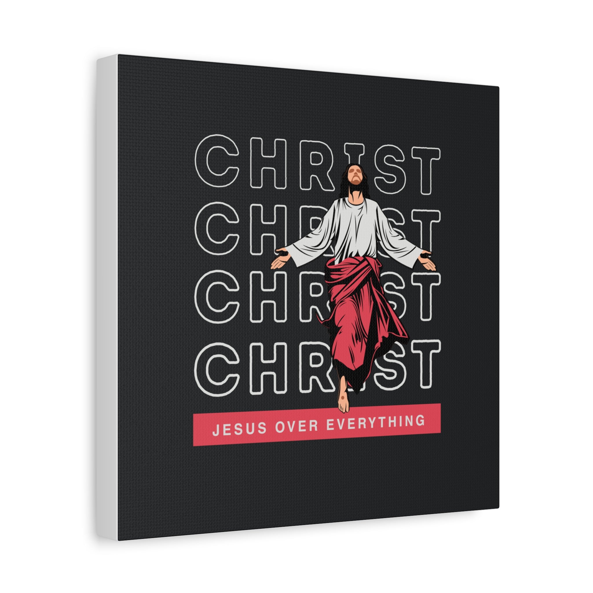 Christ Jesus Over Everything Canvas Wall Art — Inspirational Pastel Quote