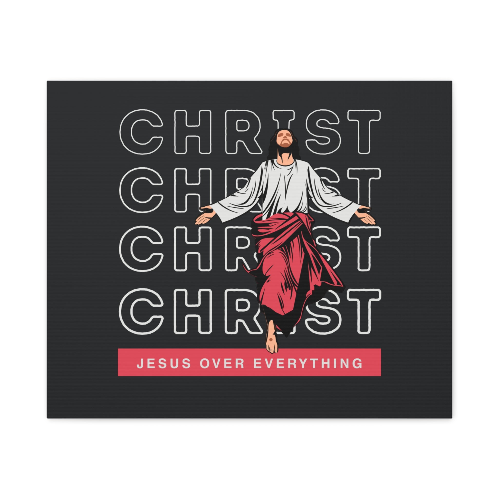 Christ Jesus Over Everything Canvas Wall Art — Inspirational Pastel Quote