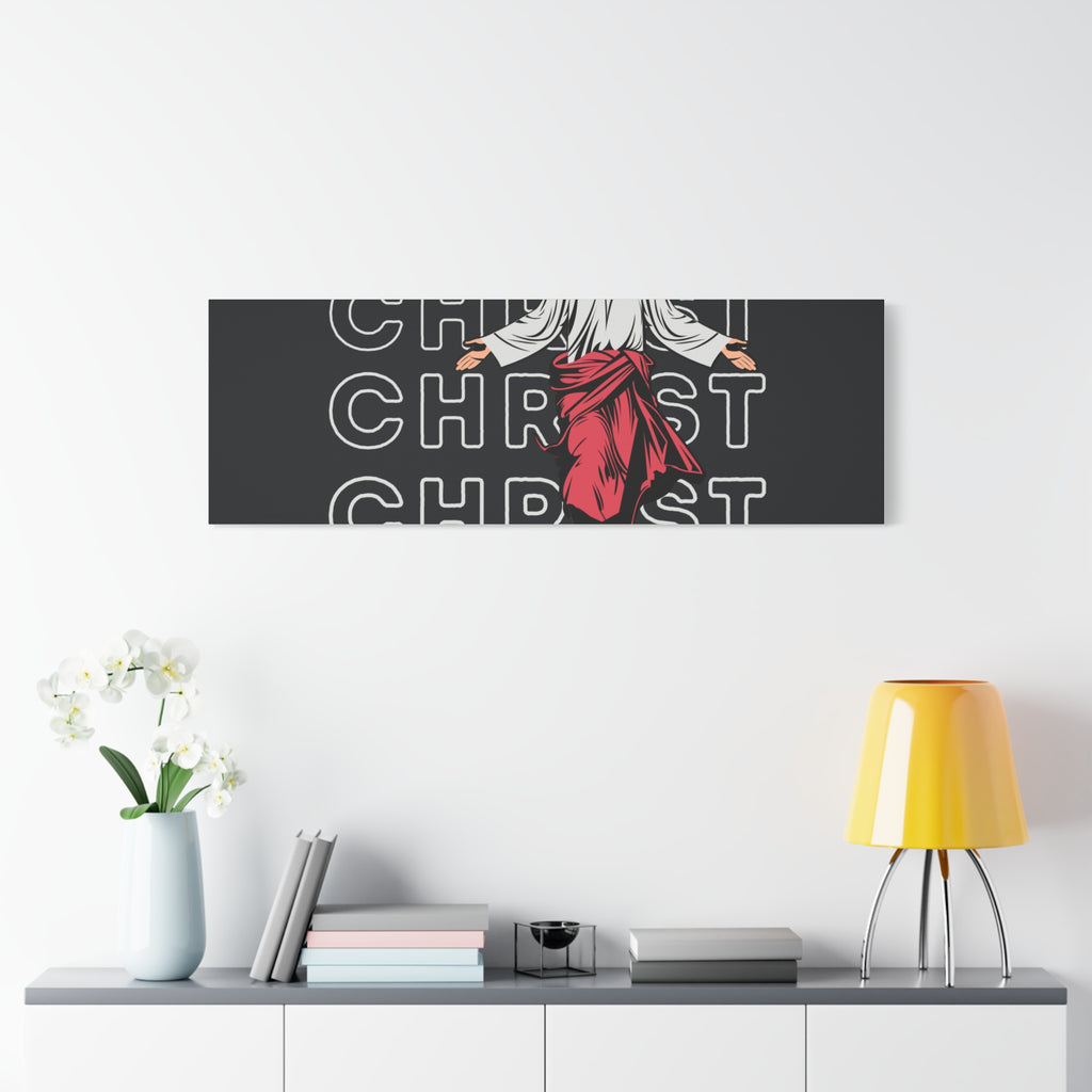 Christ Jesus Over Everything Canvas Wall Art — Inspirational Pastel Quote