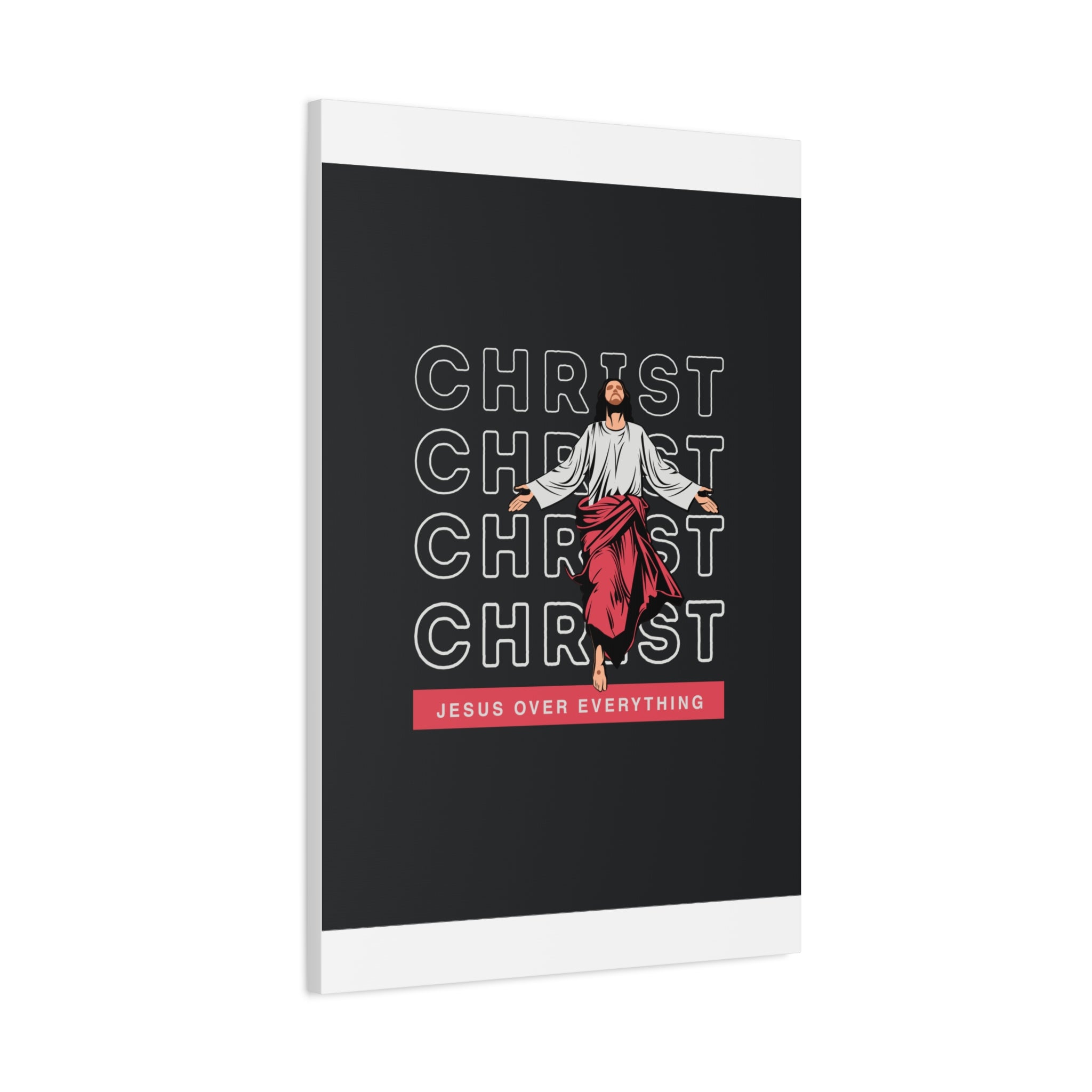 Christ Jesus Over Everything Canvas Wall Art — Inspirational Pastel Quote