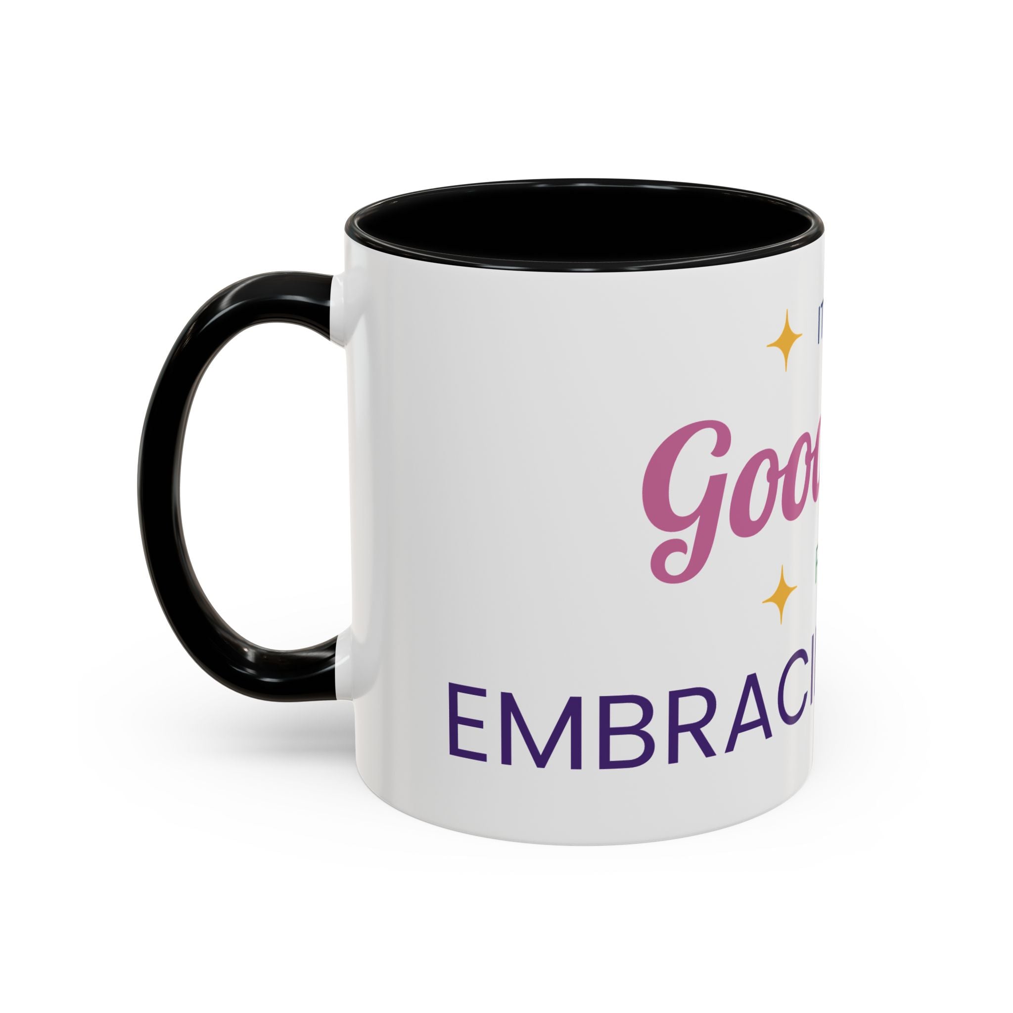 Accent Coffee Mug — &quot;It&#39;s a Good Day for Embracing Grace&quot; Inspirational Ceramic Coffee Mug