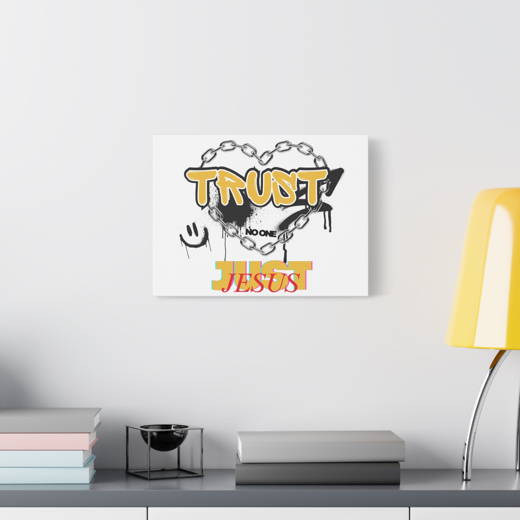 Trust No One Just Jesus Matte Canvas Wall Art