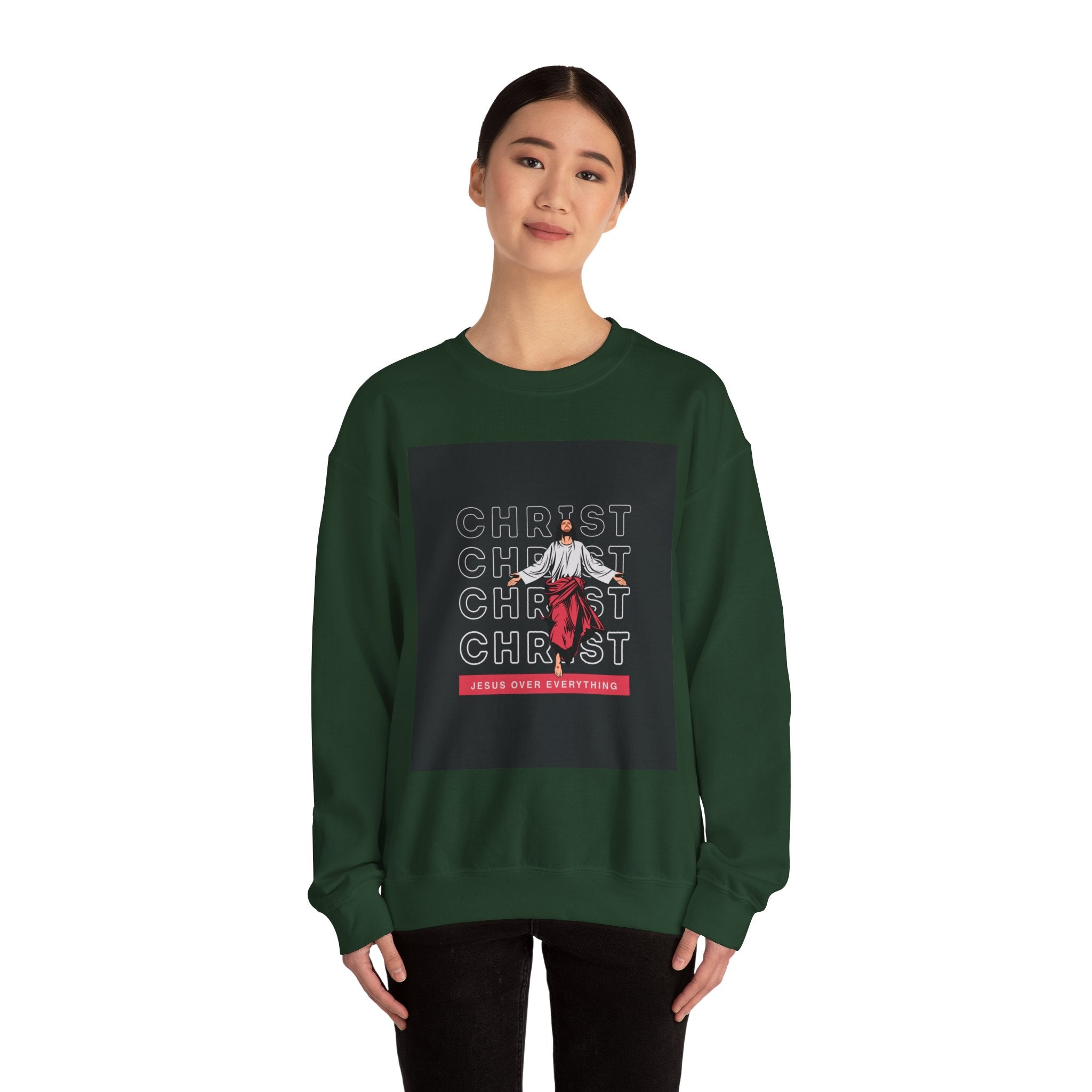 Christ - Jesus over everything Sweatshirt — Pastel Self-Care Crewneck