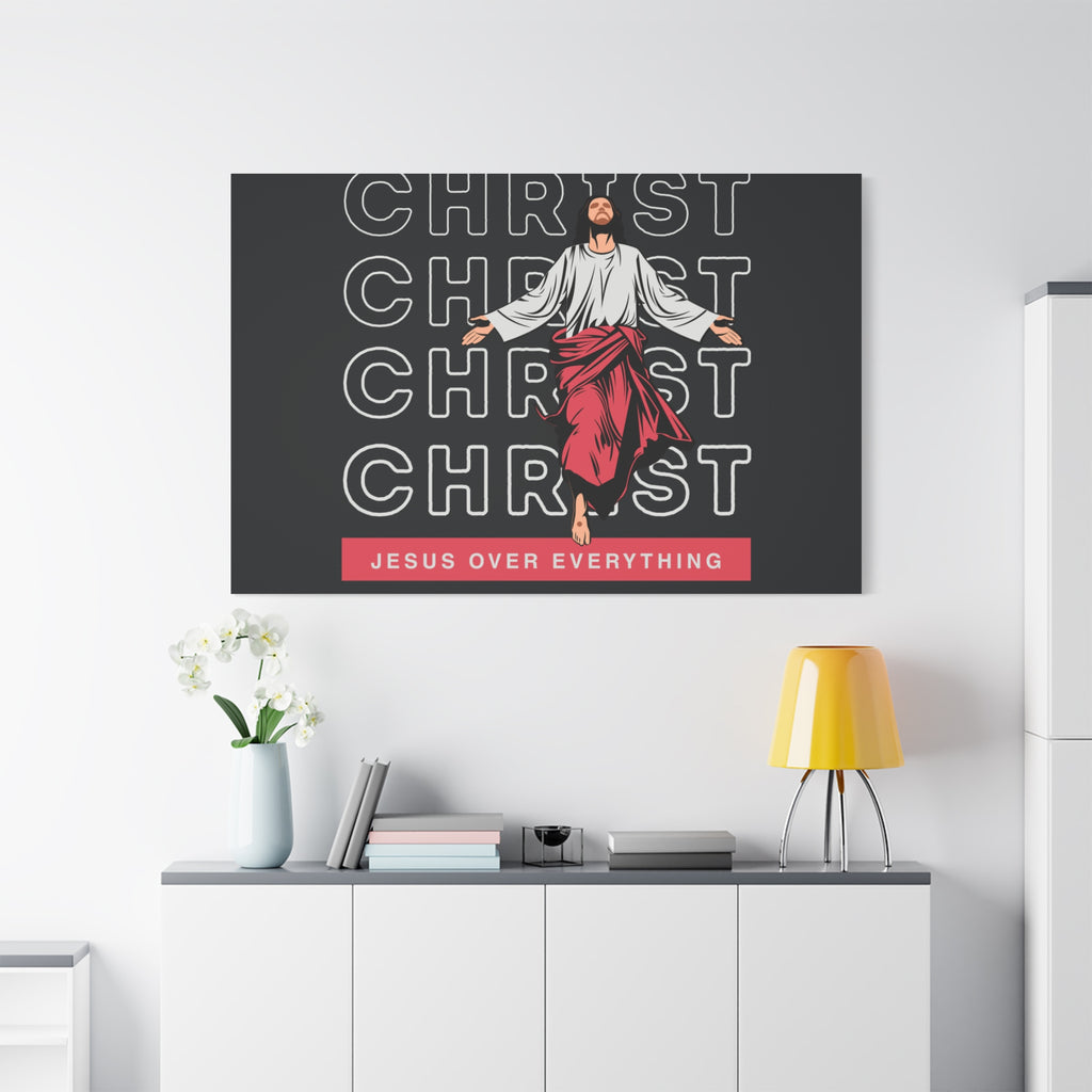 Christ Jesus Over Everything Canvas Wall Art — Inspirational Pastel Quote