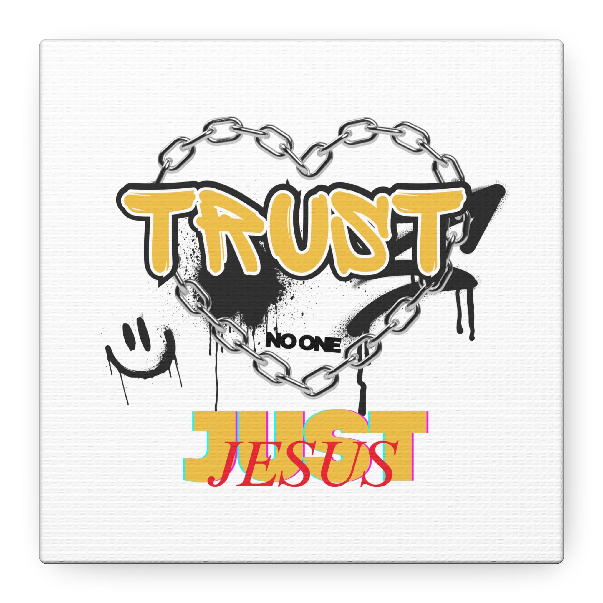 Trust No One Just Jesus Matte Canvas Wall Art
