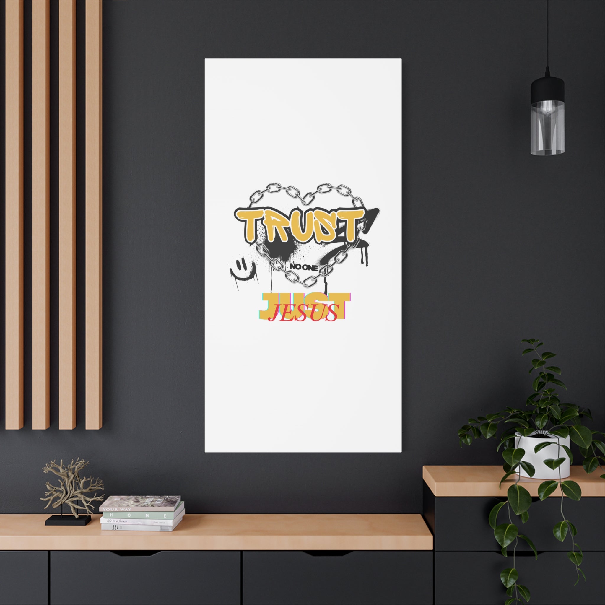 Trust No One Just Jesus Matte Canvas Wall Art