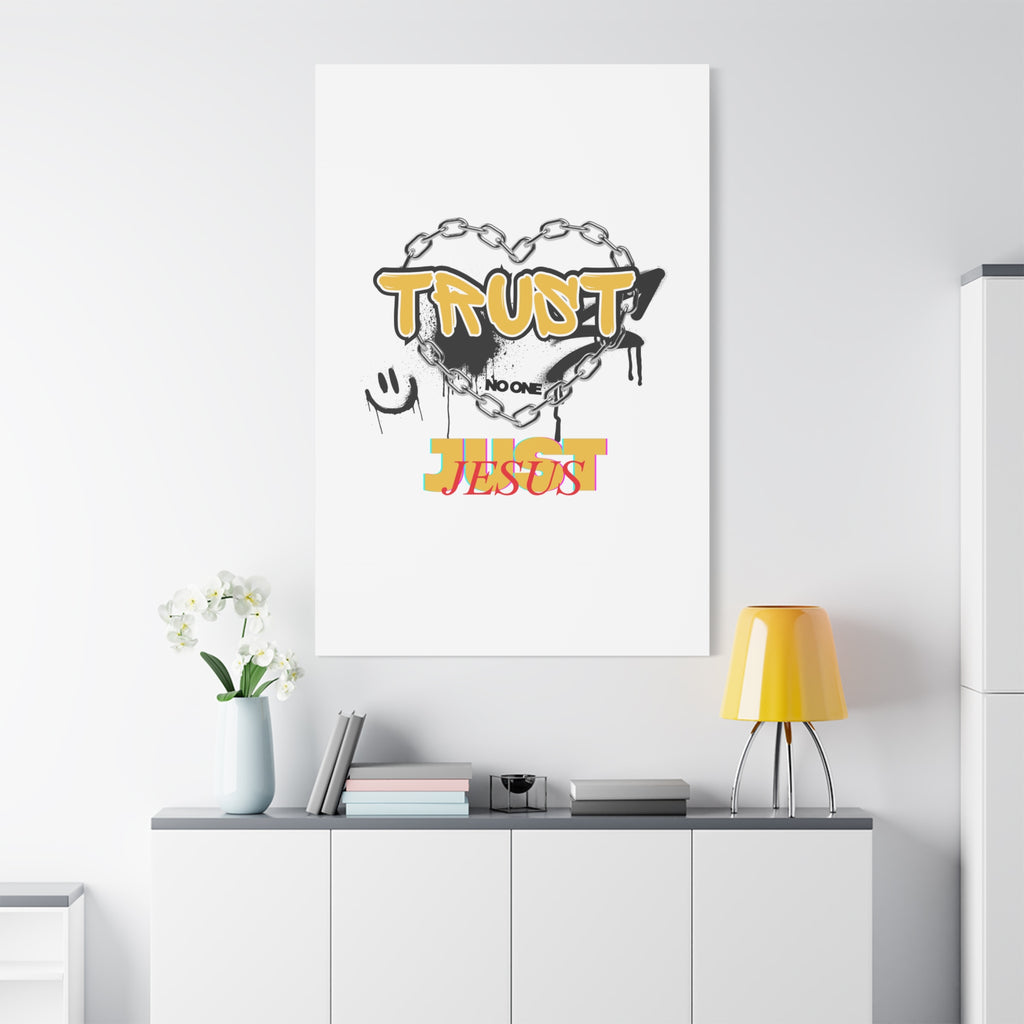 Trust No One Just Jesus Matte Canvas Wall Art