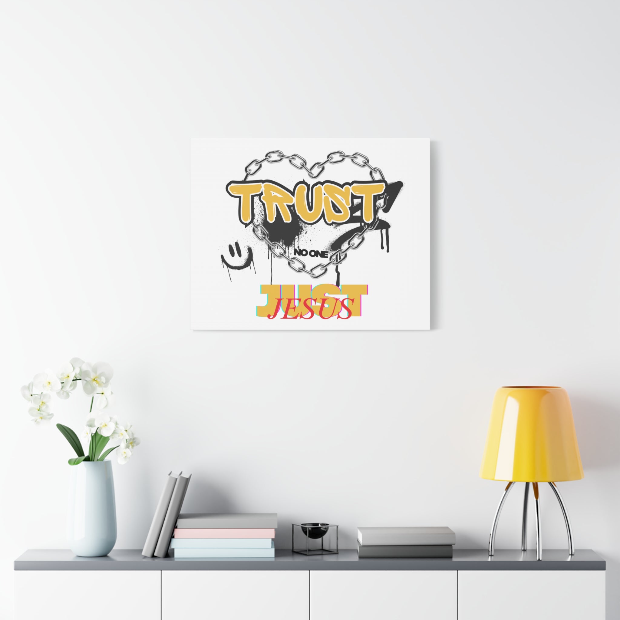 Trust No One Just Jesus Matte Canvas Wall Art