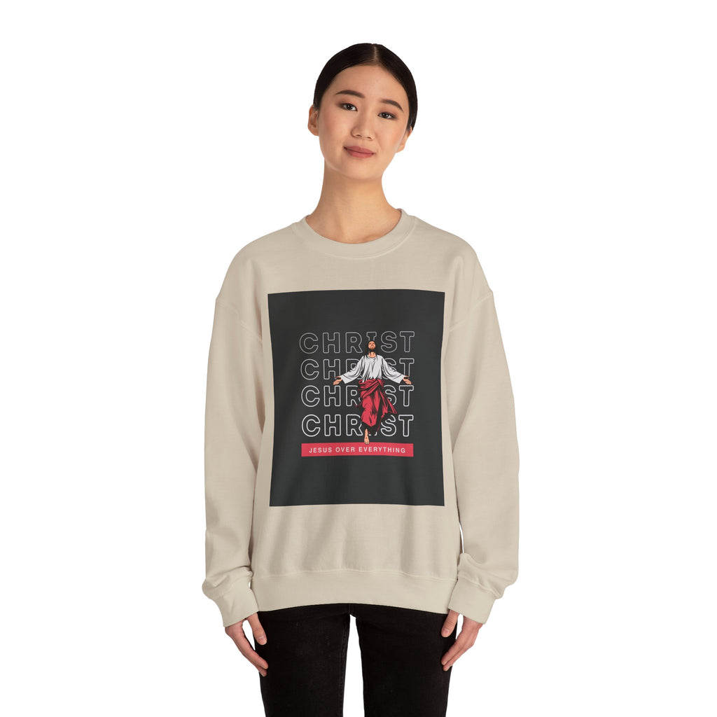 Christ - Jesus over everything Sweatshirt — Pastel Self-Care Crewneck