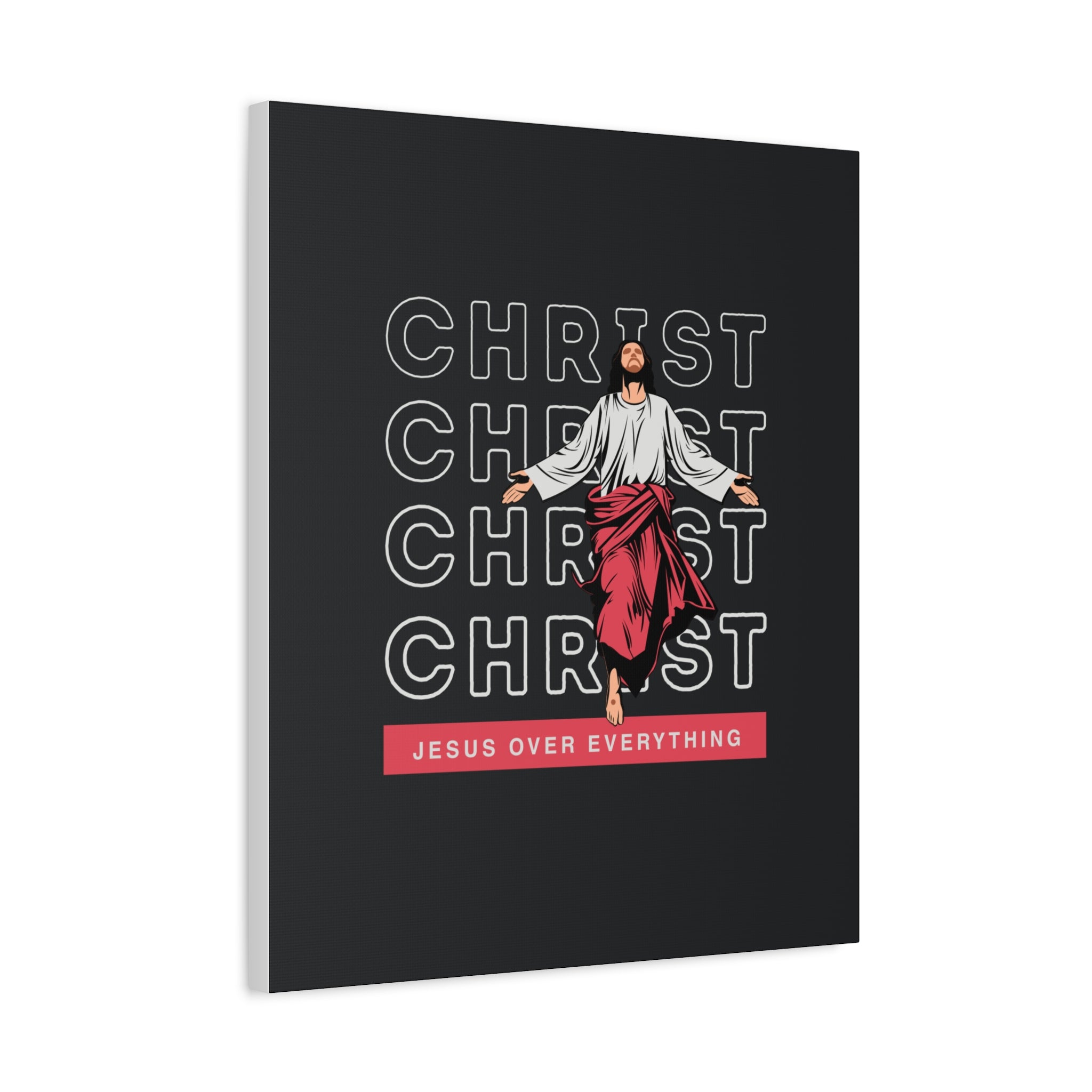 Christ Jesus Over Everything Canvas Wall Art — Inspirational Pastel Quote