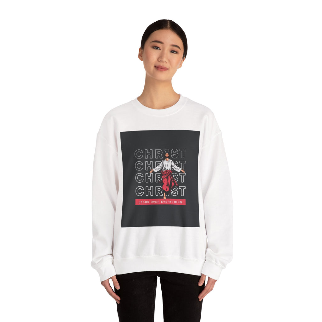 Christ - Jesus over everything Sweatshirt — Pastel Self-Care Crewneck