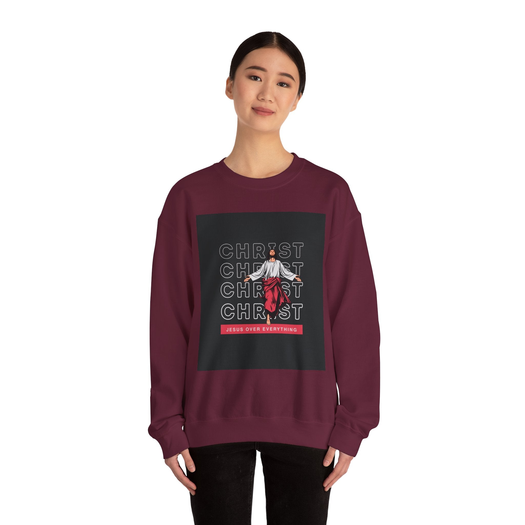 Christ - Jesus over everything Sweatshirt — Pastel Self-Care Crewneck