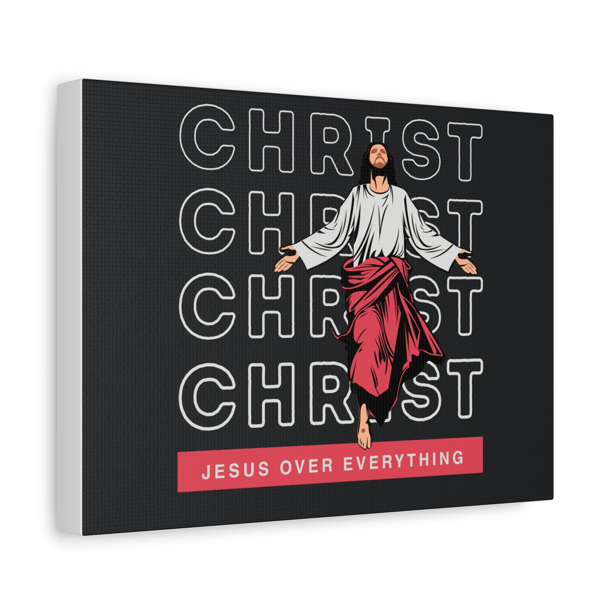 Christ Jesus Over Everything Canvas Wall Art — Inspirational Pastel Quote