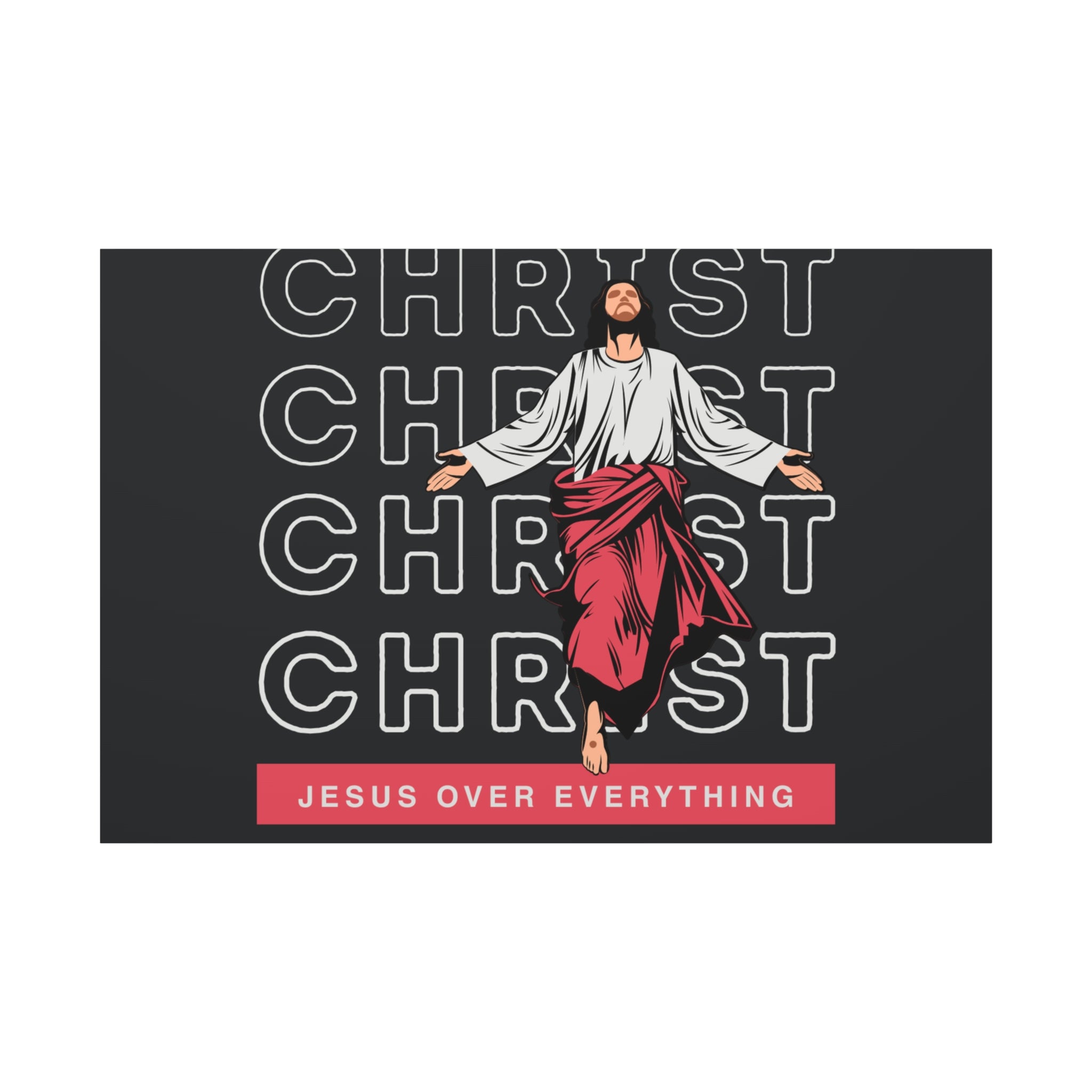 Christ Jesus Over Everything Canvas Wall Art — Inspirational Pastel Quote