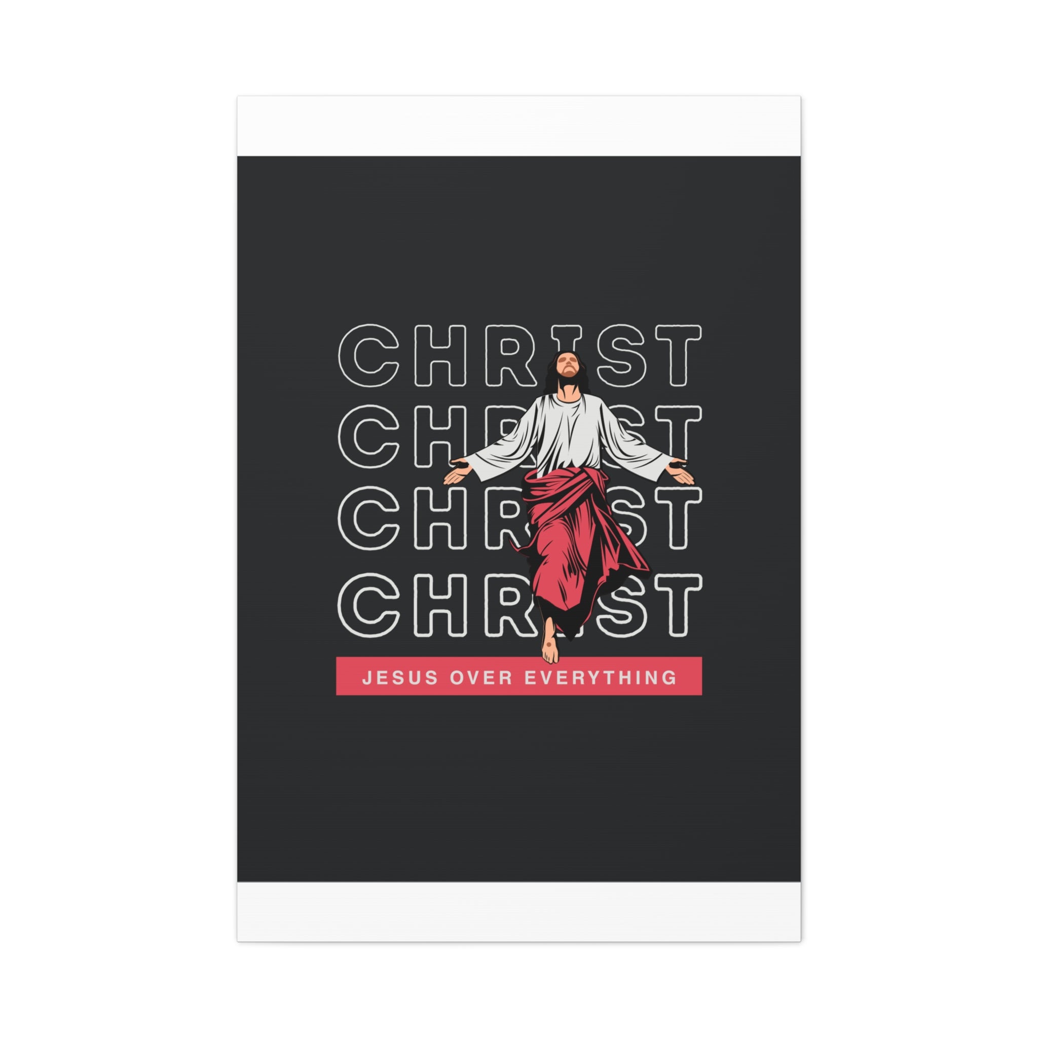 Christ Jesus Over Everything Canvas Wall Art — Inspirational Pastel Quote