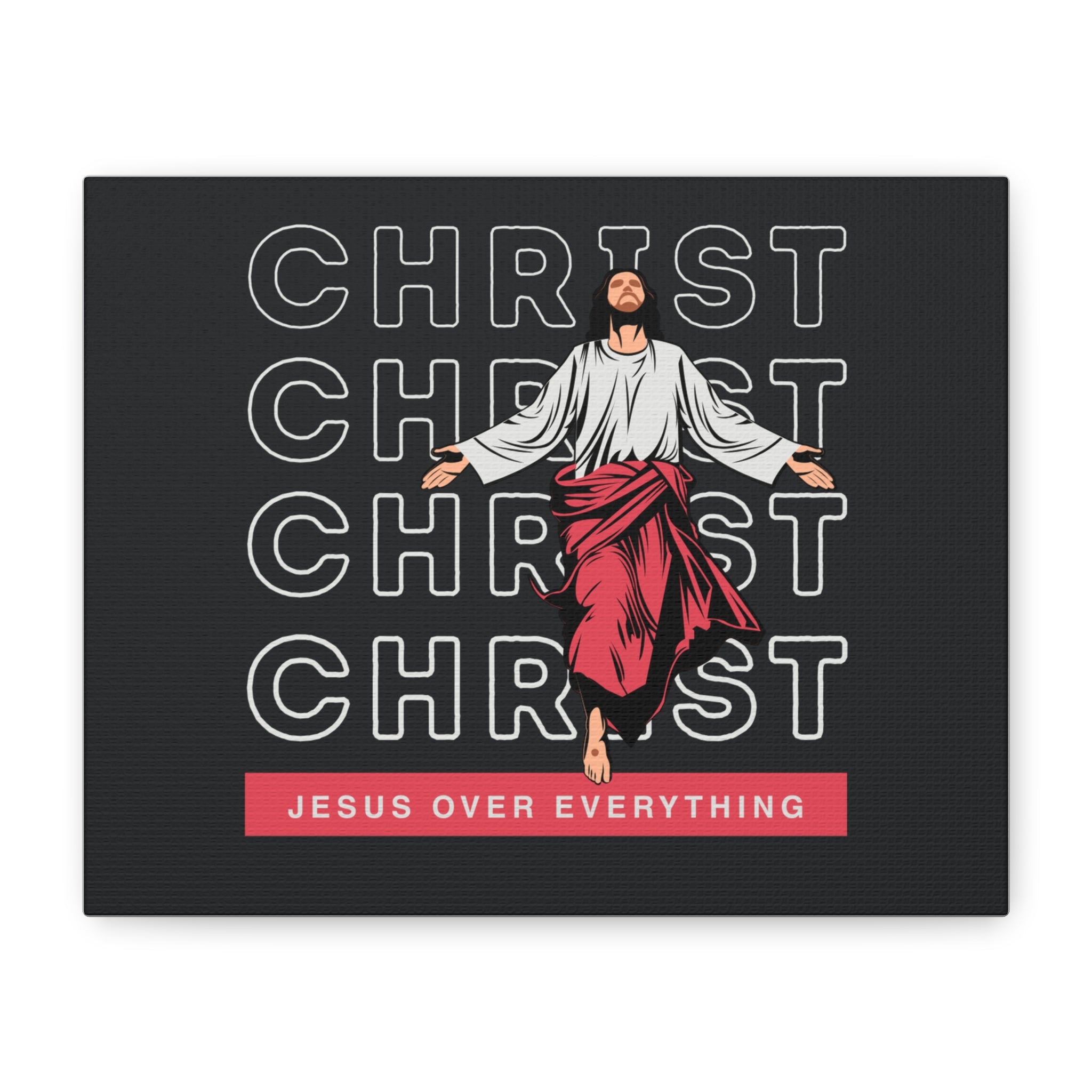 Christ Jesus Over Everything Canvas Wall Art — Inspirational Pastel Quote